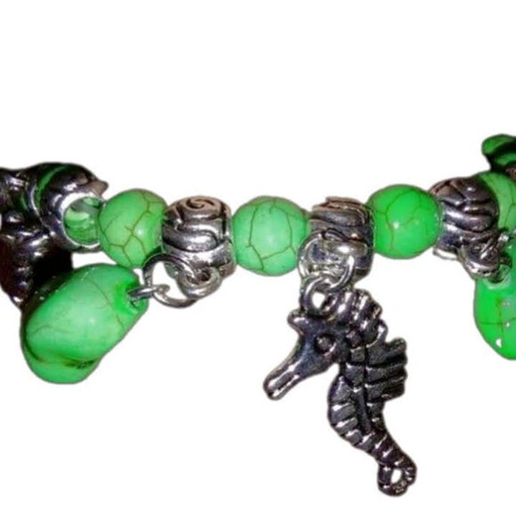 *1/2 OFF SALE Green Howlite Set of 2 Bracelets* - Picture 3 of 3
